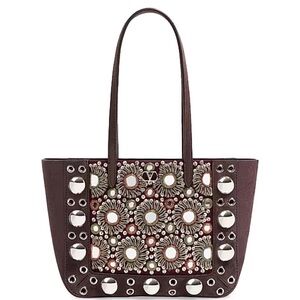 Valentino Garavani Nellcôte mini shopping bag brown boho style NWT $2950